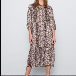 leopard midi dress zara